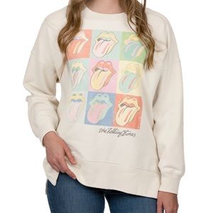The Rolling Stones Licensed Ladies Rock Band Fleece Sweatshirt XXL